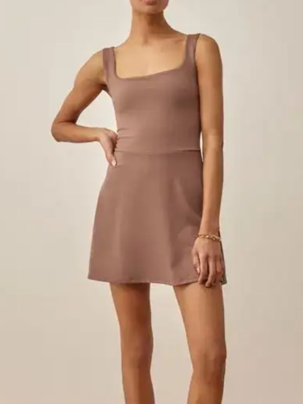 Reformation Mauve Brown Mini Dress